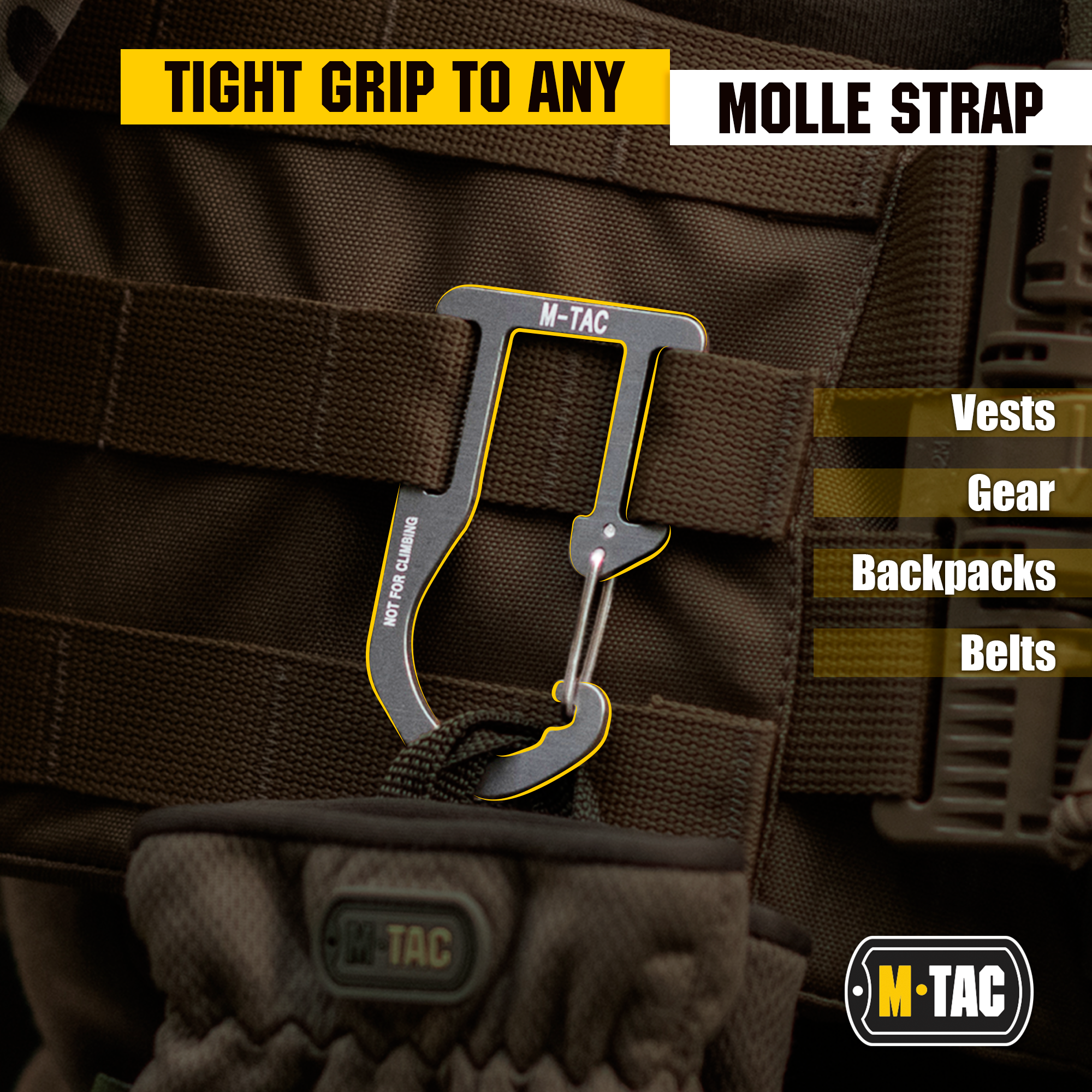 M-Tac Aluminum Carabiner for Backpack Molle