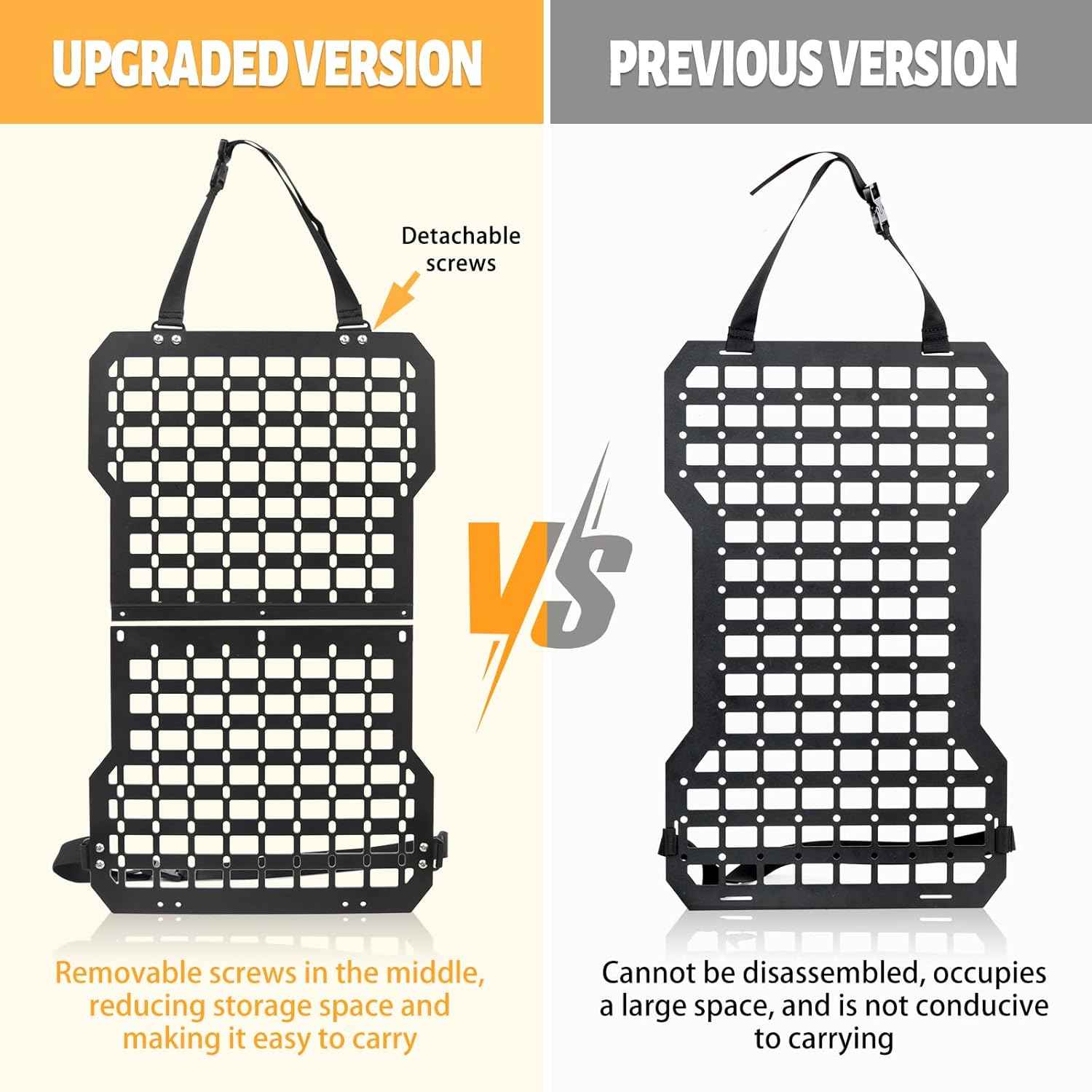 Universal Seat Back Molle Panel Organizer With Gun Holder