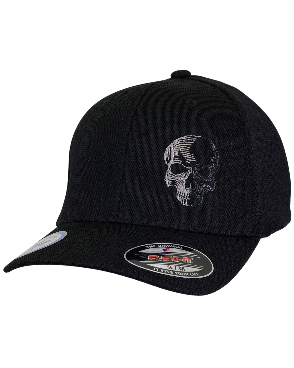 LIMITED EDITION! Medium Two-Tone Skull - Black "Never Fade" Fitted Cap
