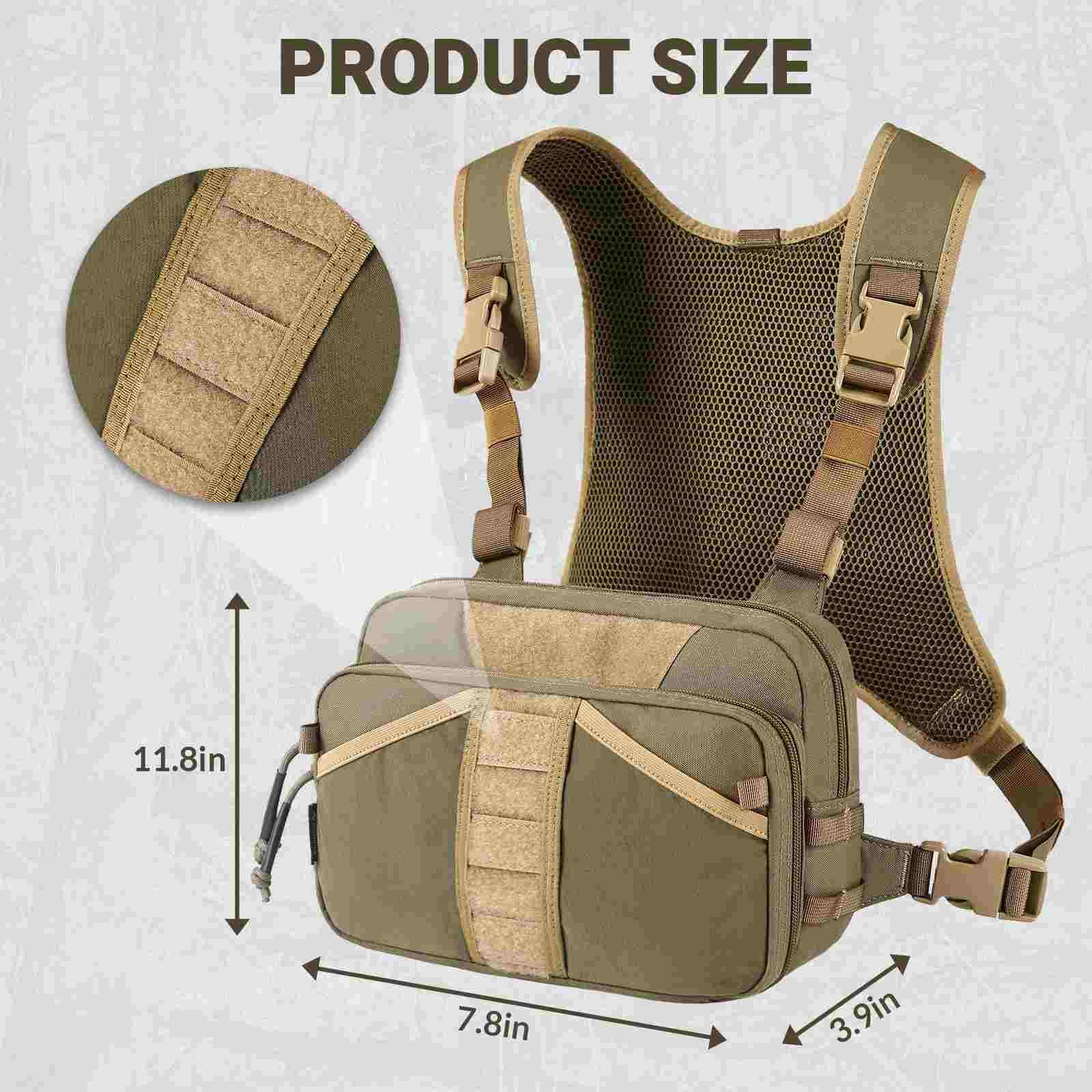 Votagoo Fishing Chest Pack, Fly Fishing Bag for Men and Women, Tackle and Fly Boxes Storage Pack, Hunting Binocular Pack