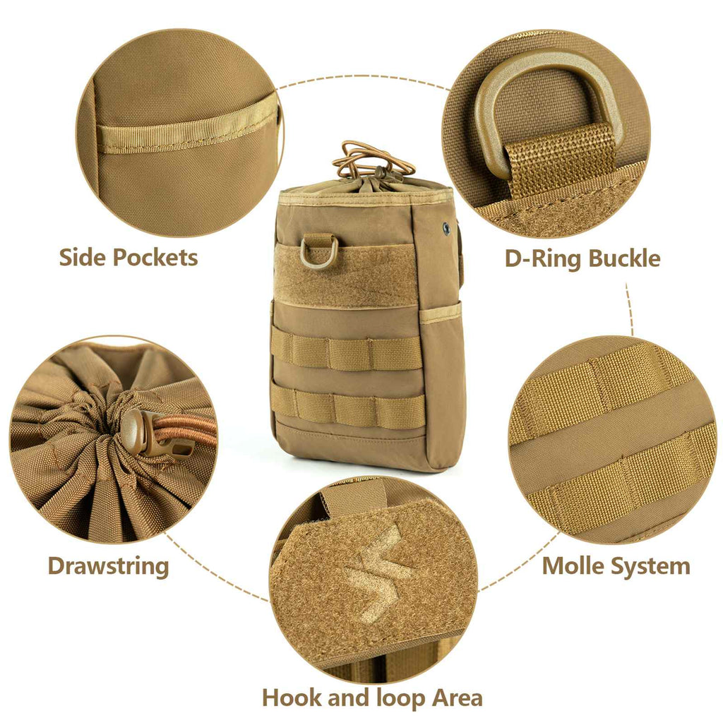 Tactical Dump Pouch Molle Storage Bag Tactical Waist Bag, Drawstring Folding Magazine Dump Bag