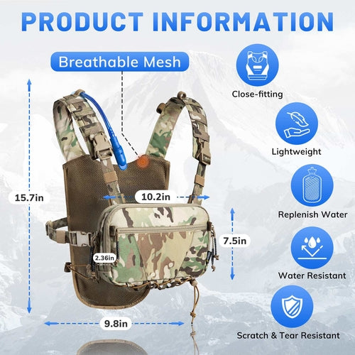 Votagoo Tactical Lightweight Running Hydration Vest with 2L Water
