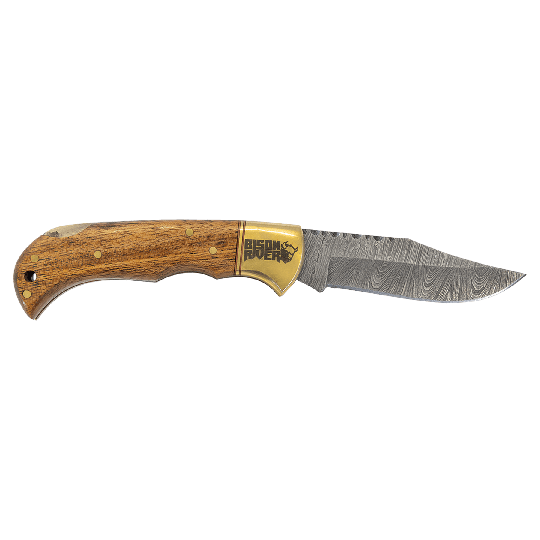 3.75" Damascus Steel Knife with Acadia Wood & Sheath