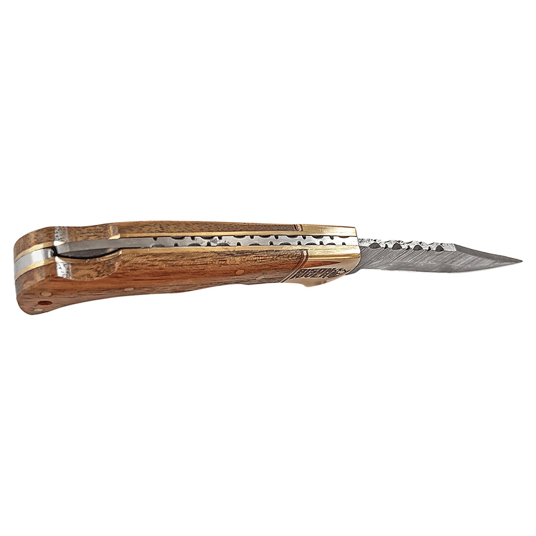 3.75" Damascus Steel Knife with Acadia Wood & Sheath