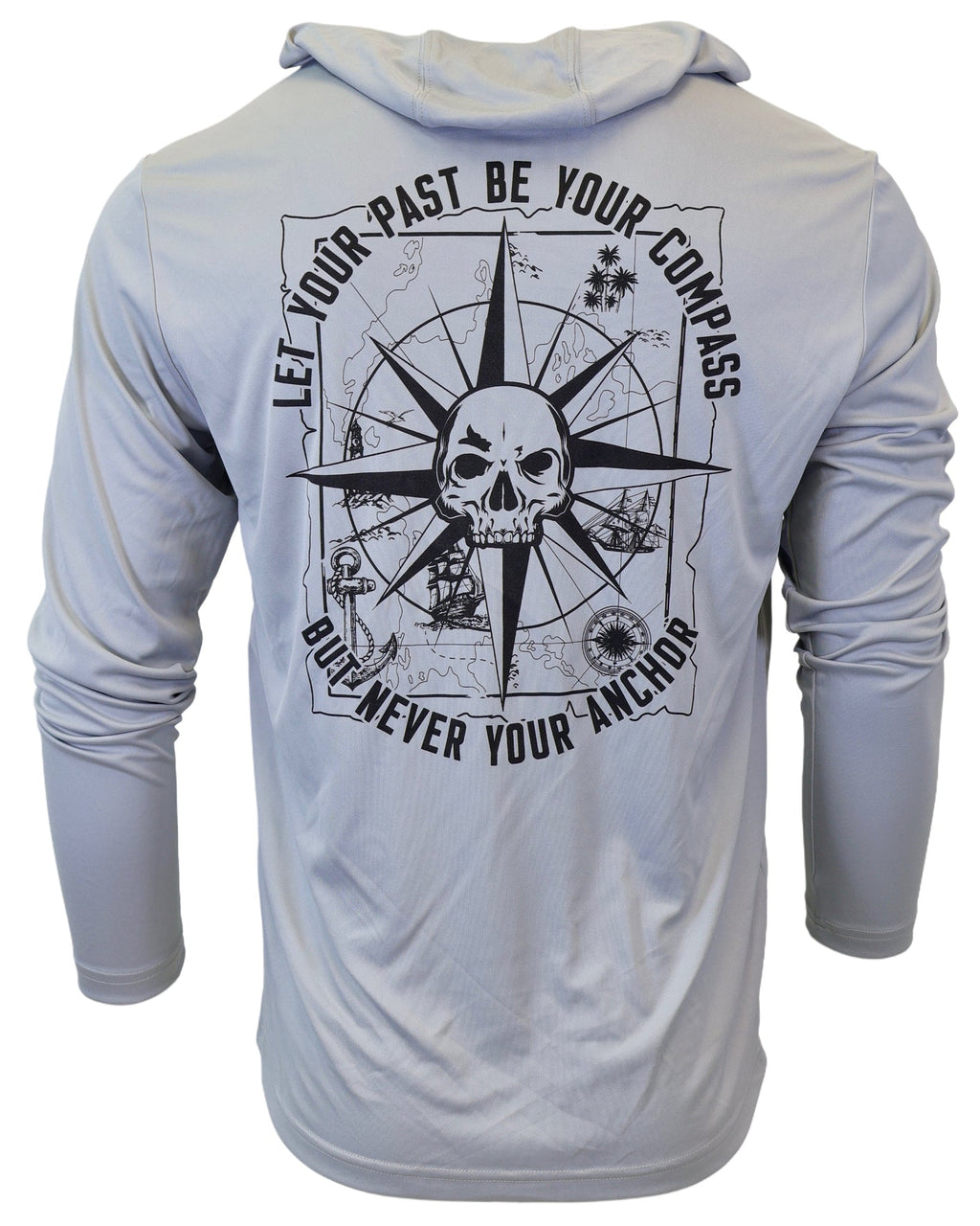 Unisex Nautical Compass Hooded UV Long Sleeve Tee
