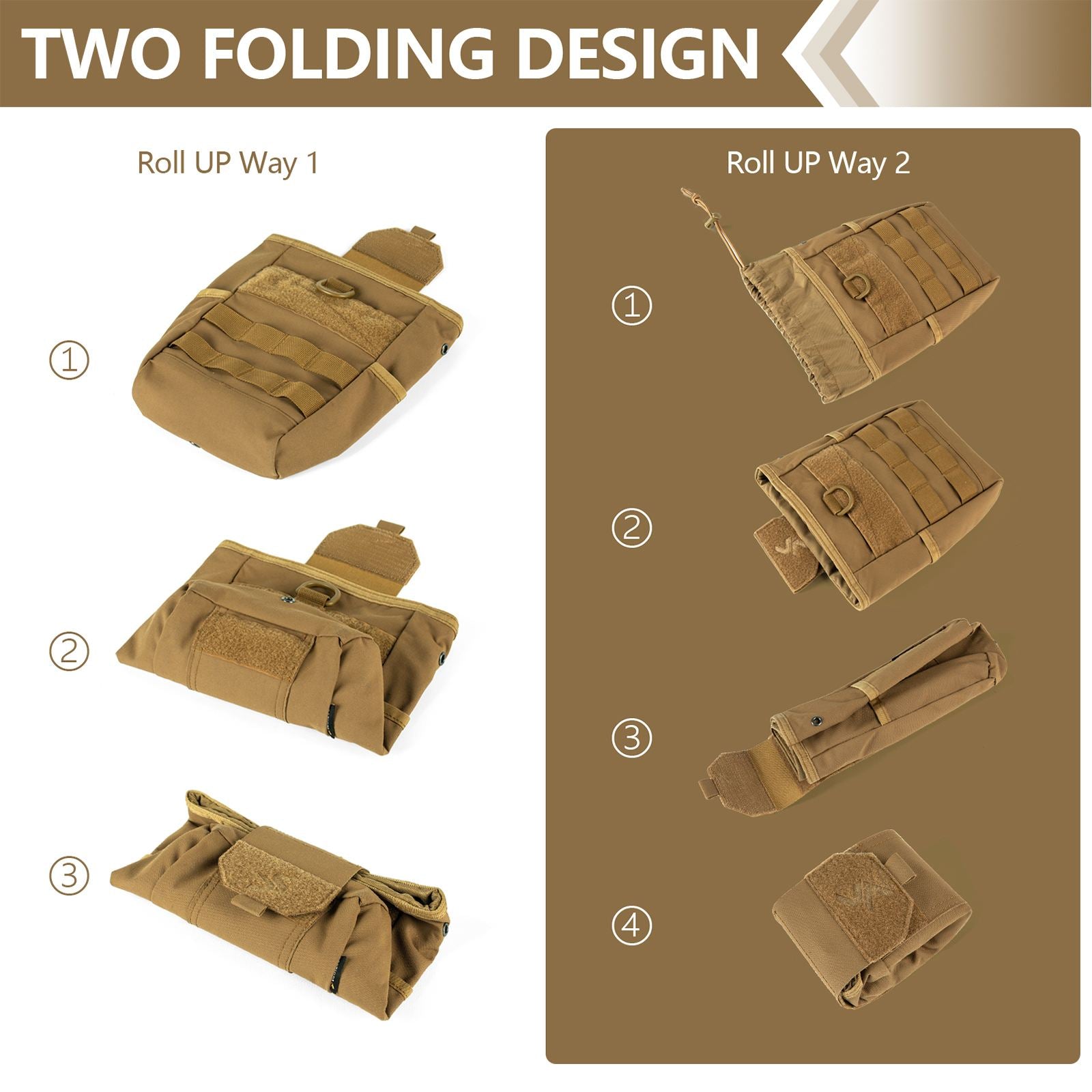 Tactical Dump Pouch Molle Storage Bag Tactical Waist Bag, Drawstring Folding Magazine Dump Bag