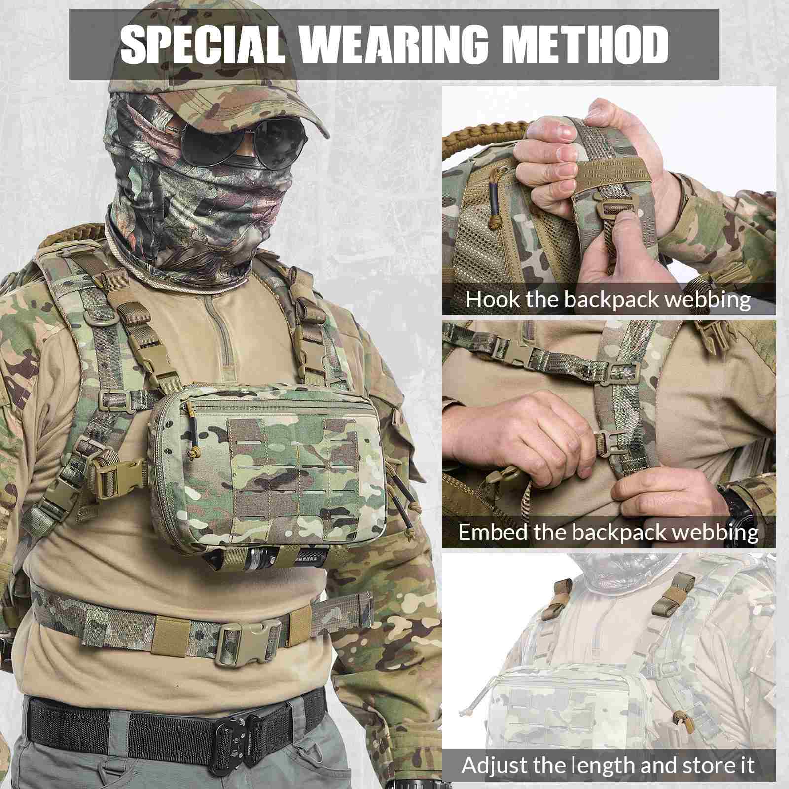 Votagoo Tactical Chest Pack 2L Utility Molle Chest Rig CCW Chest Pouch