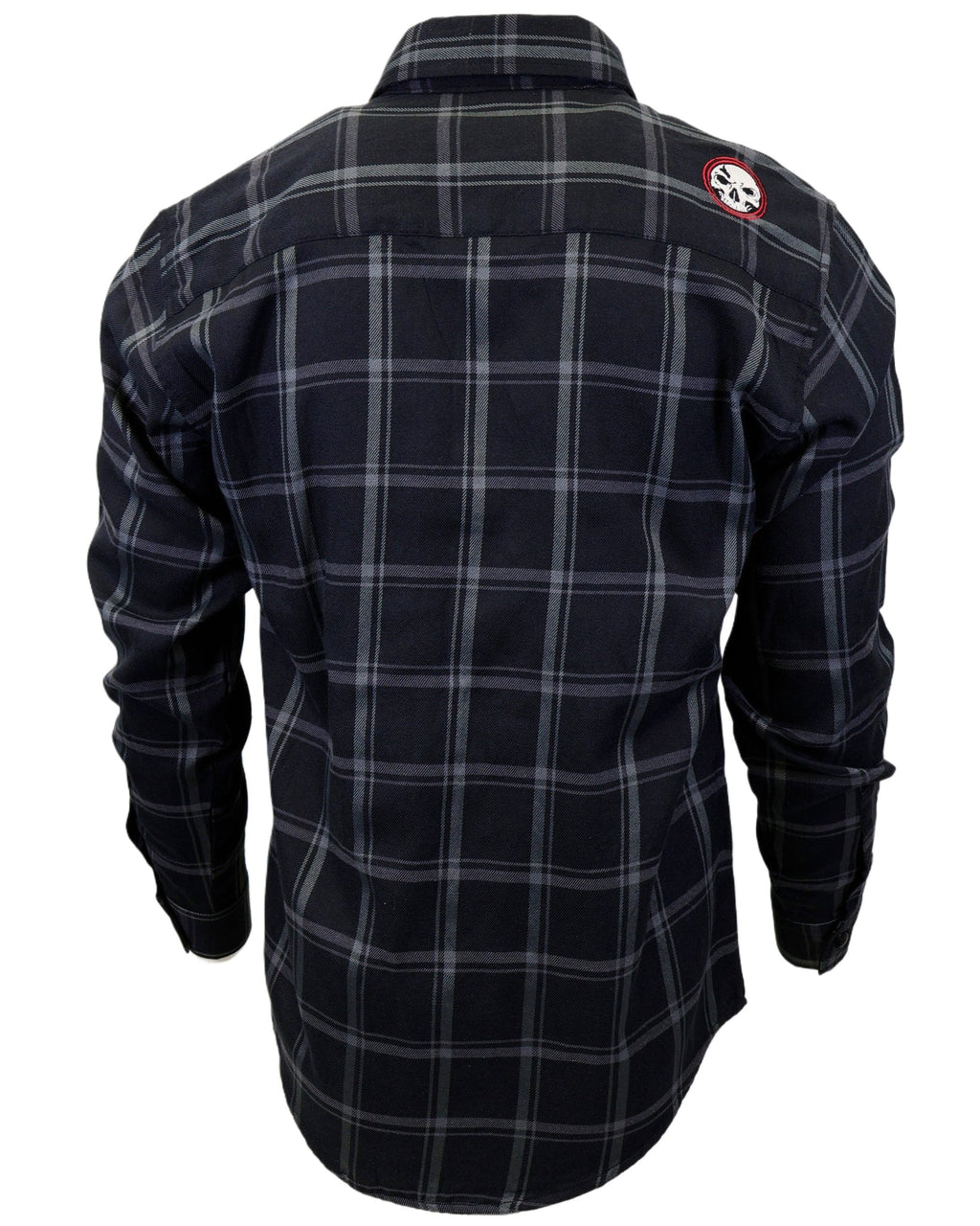 The "Slasher" Black & Grey Flannel (Hidden Snap Collars)