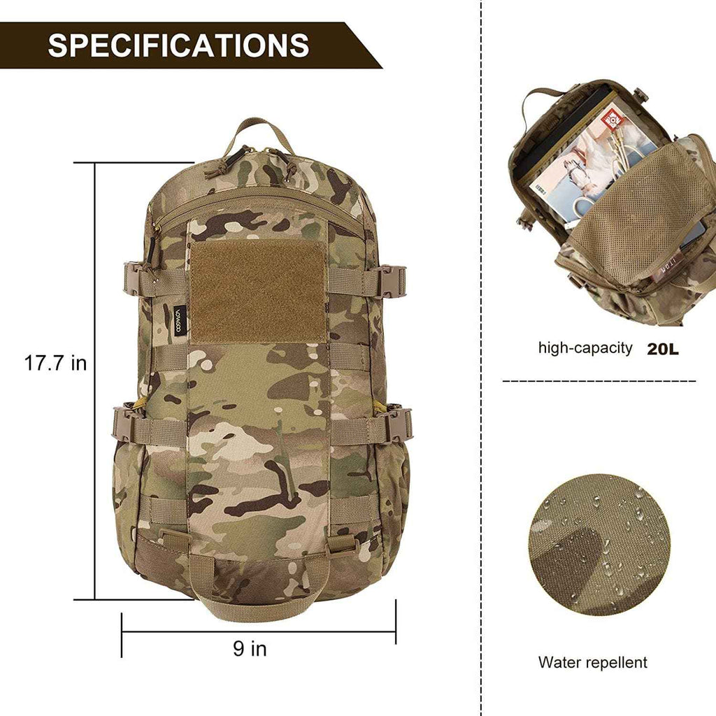 Tactical Molle Rucksack Assault Pack for Outdoor Hiking and Military Use
