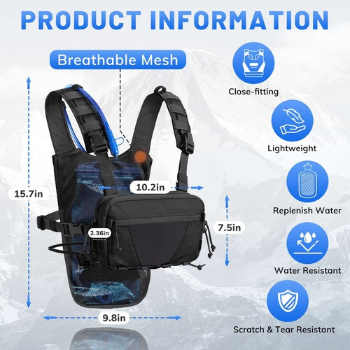 Votagoo Tactical Lightweight Running Hydration Vest with 2L Water