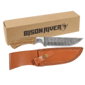 9.5" Fixed Damascus Blade Knife with Leather Sheath