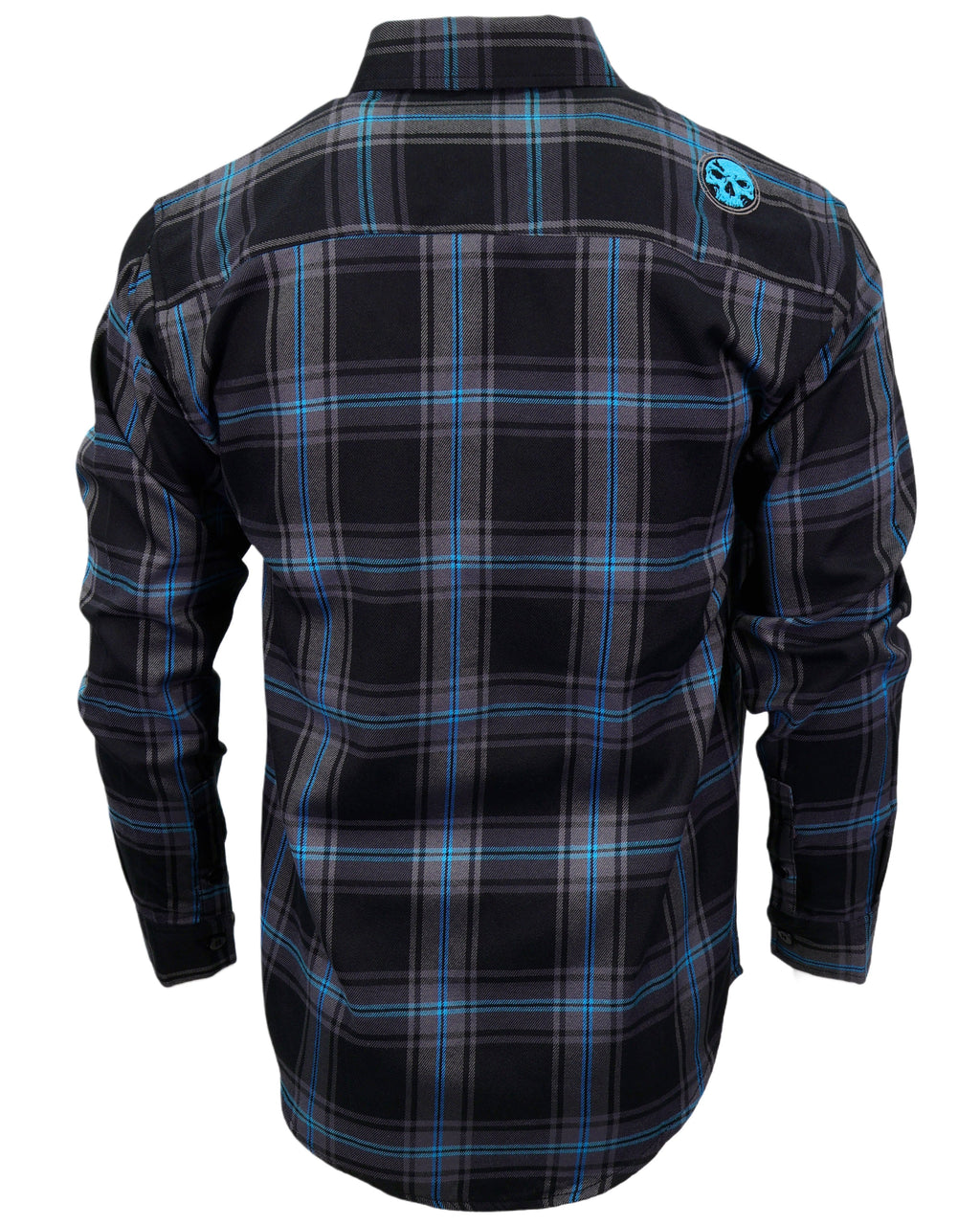 The "Redemption" Flannel - Teal, Black & Gray (Hidden Snap Collar)