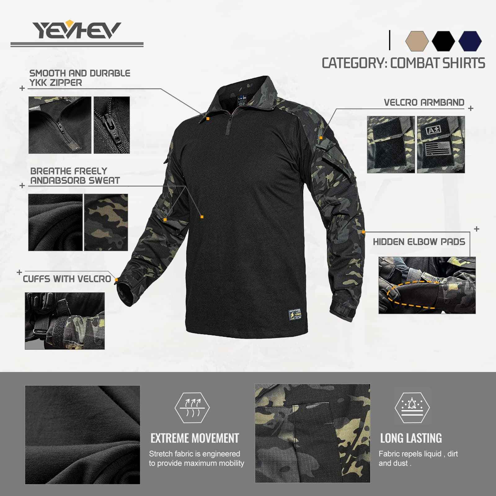Army Tactical Desert Combat Shirt G3 with Elbow Pad