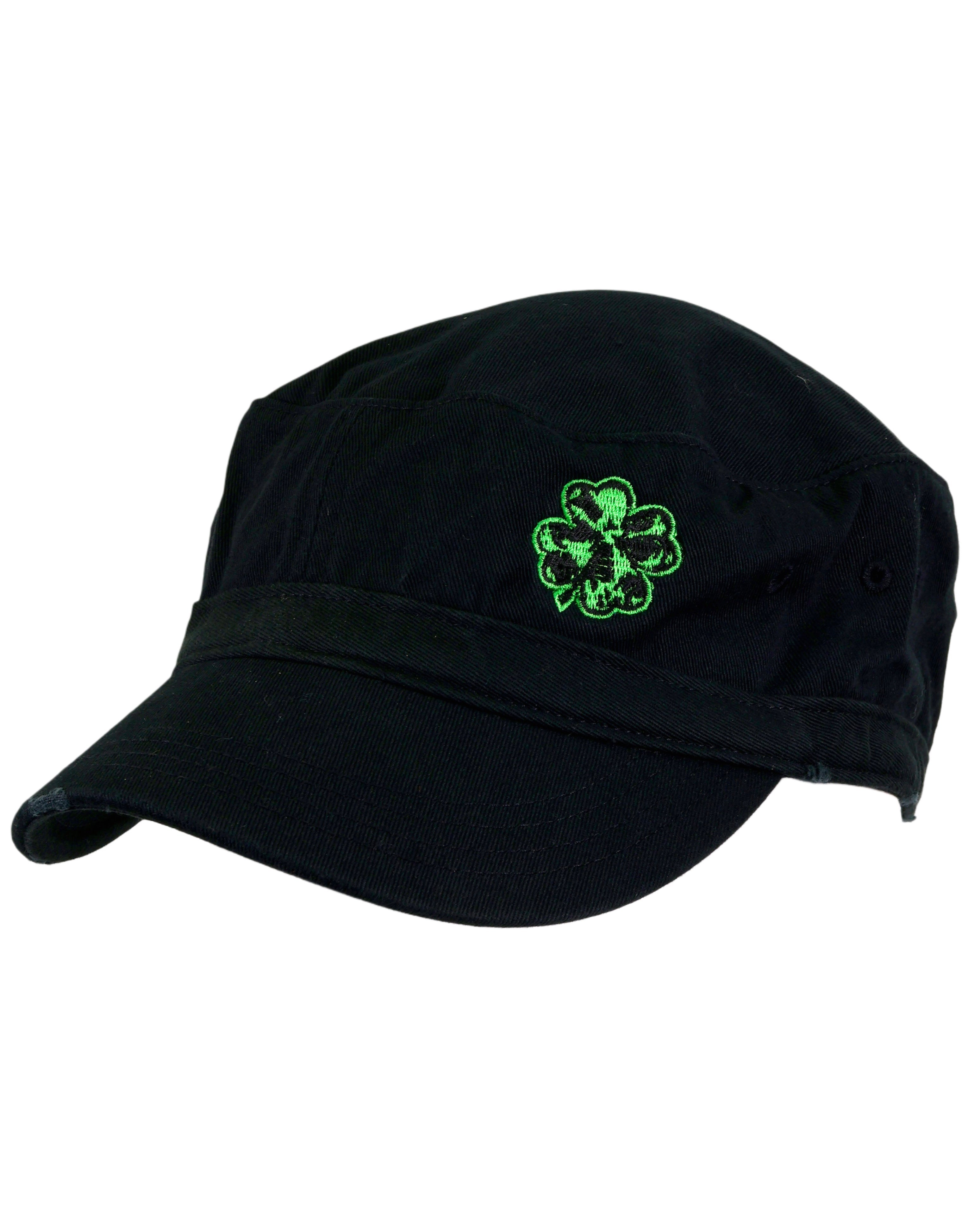 LIMITED EDITION Clover Logo Cadet Style - Distressed Black Adjustable Cap