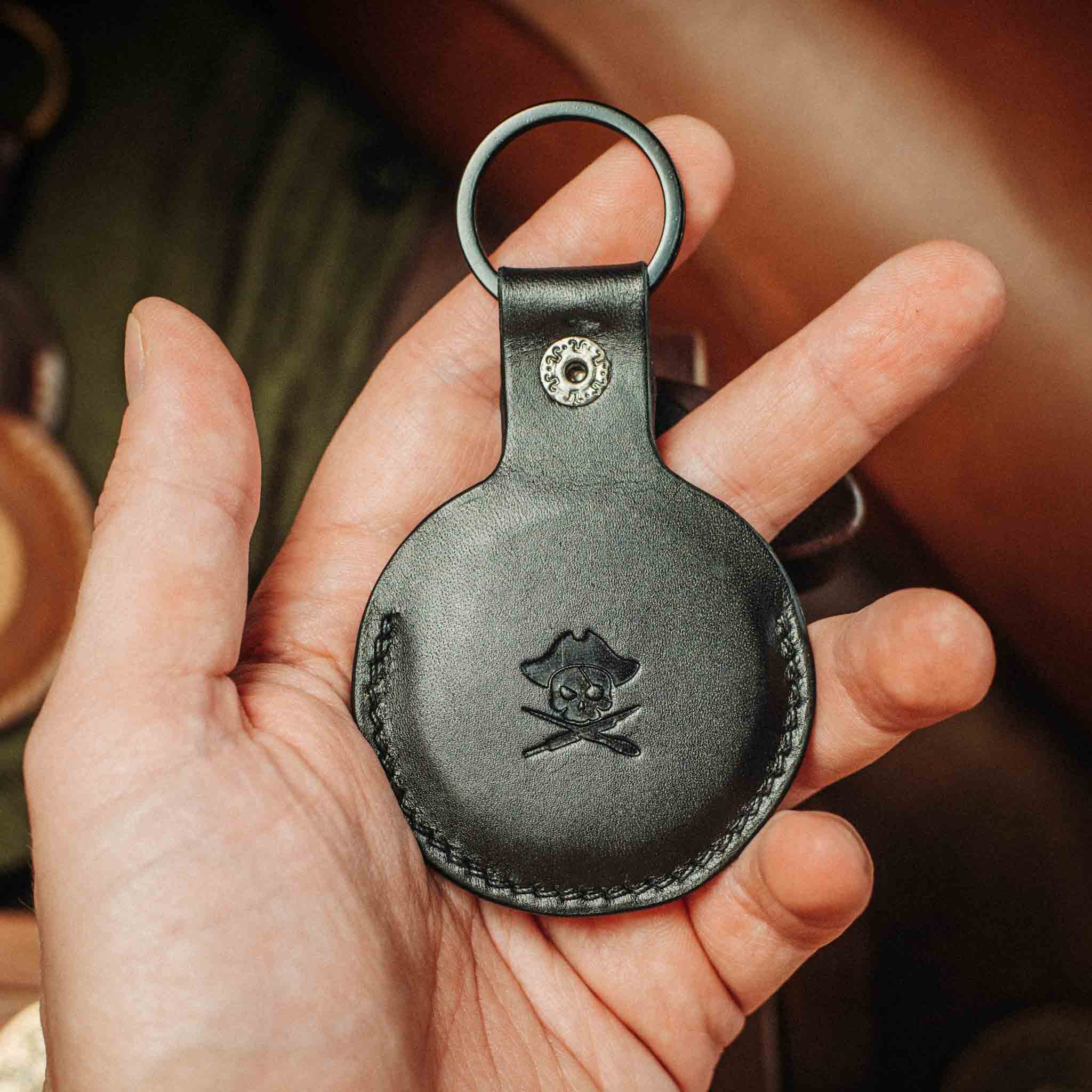 Pirate Goods Peso Pocket v5 Keychain Coin Holder – Leather Challenge Coin Case for EDC