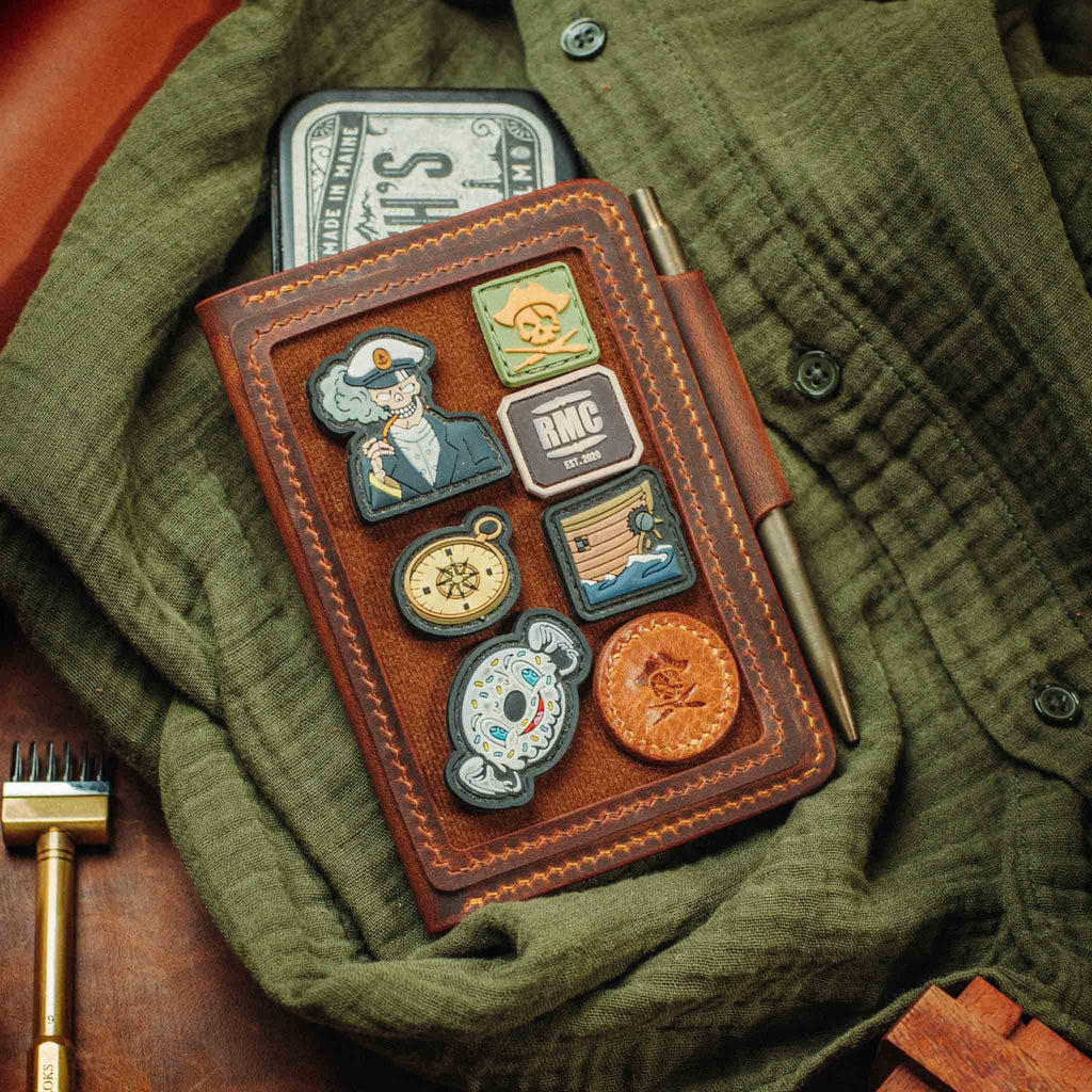 Pirate Goods Quartermaster v2 Passport Wallet – Leather Travel EDC Organizer with Velcro Panel & Field Notes Holder