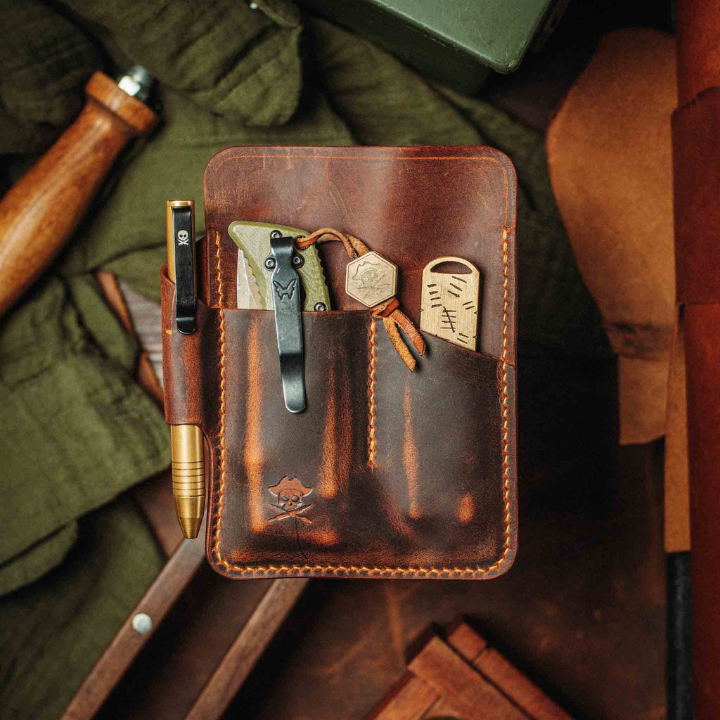 Pirate Goods First Mate Fatty Pocket Organizer – Large Leather EDC Organizer for Multi-Tool