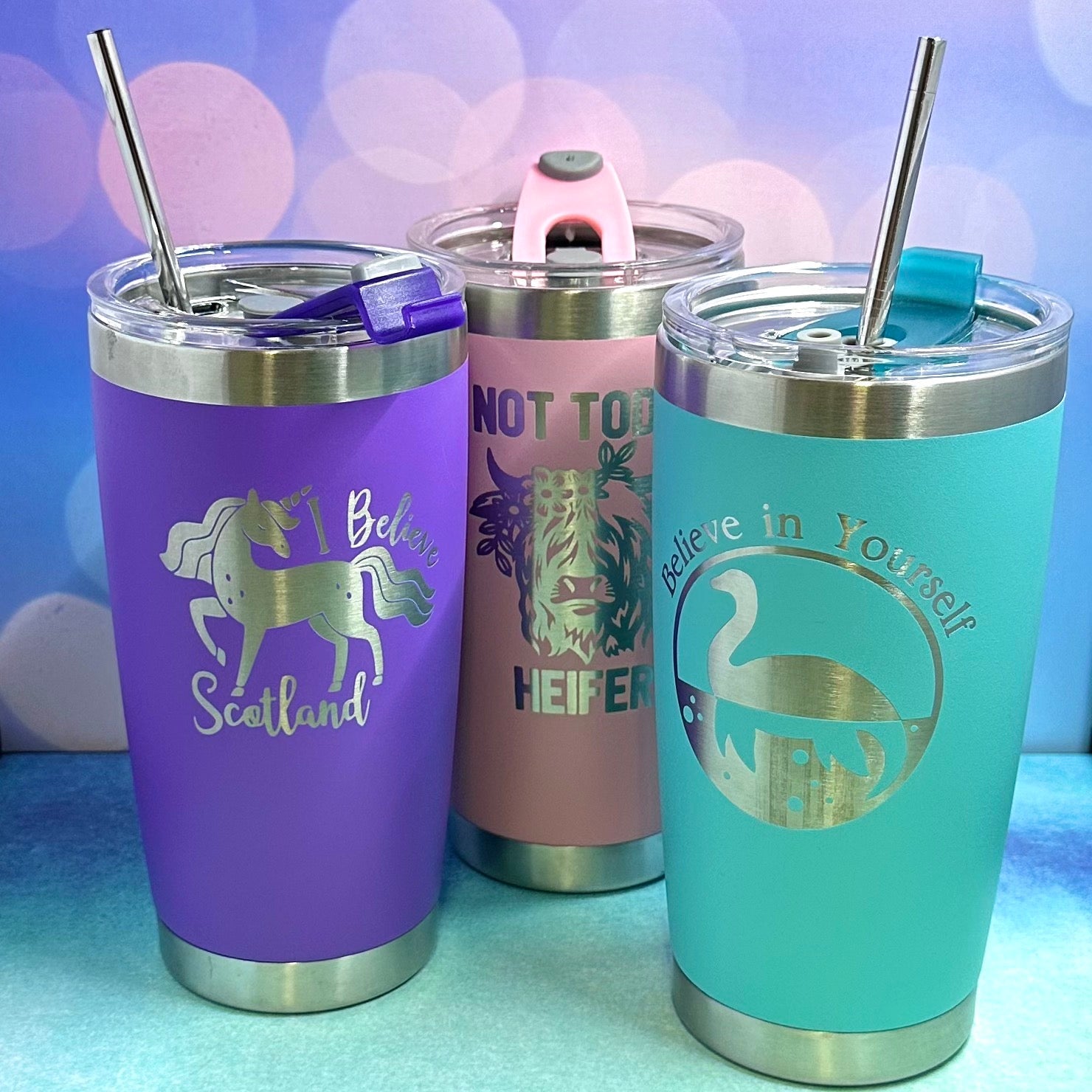 Wolf's Brother Laser Engraved Powder Coated 20oz Double Walled Insulated Tumbler - Outlander Inspiration