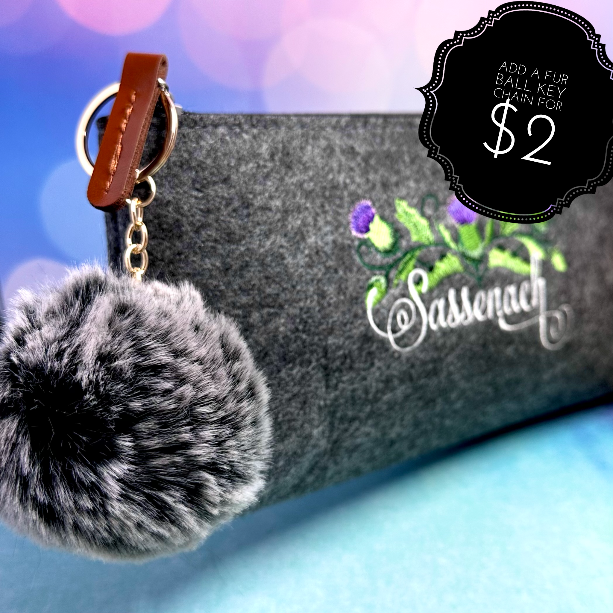 Celtic Knot Heart Embroidered Felt Zipper Pouch