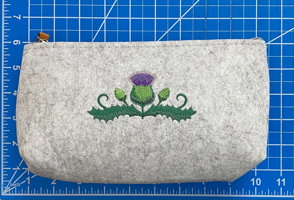 La Dame Blanche Embroidered Felt Zipper Pouch