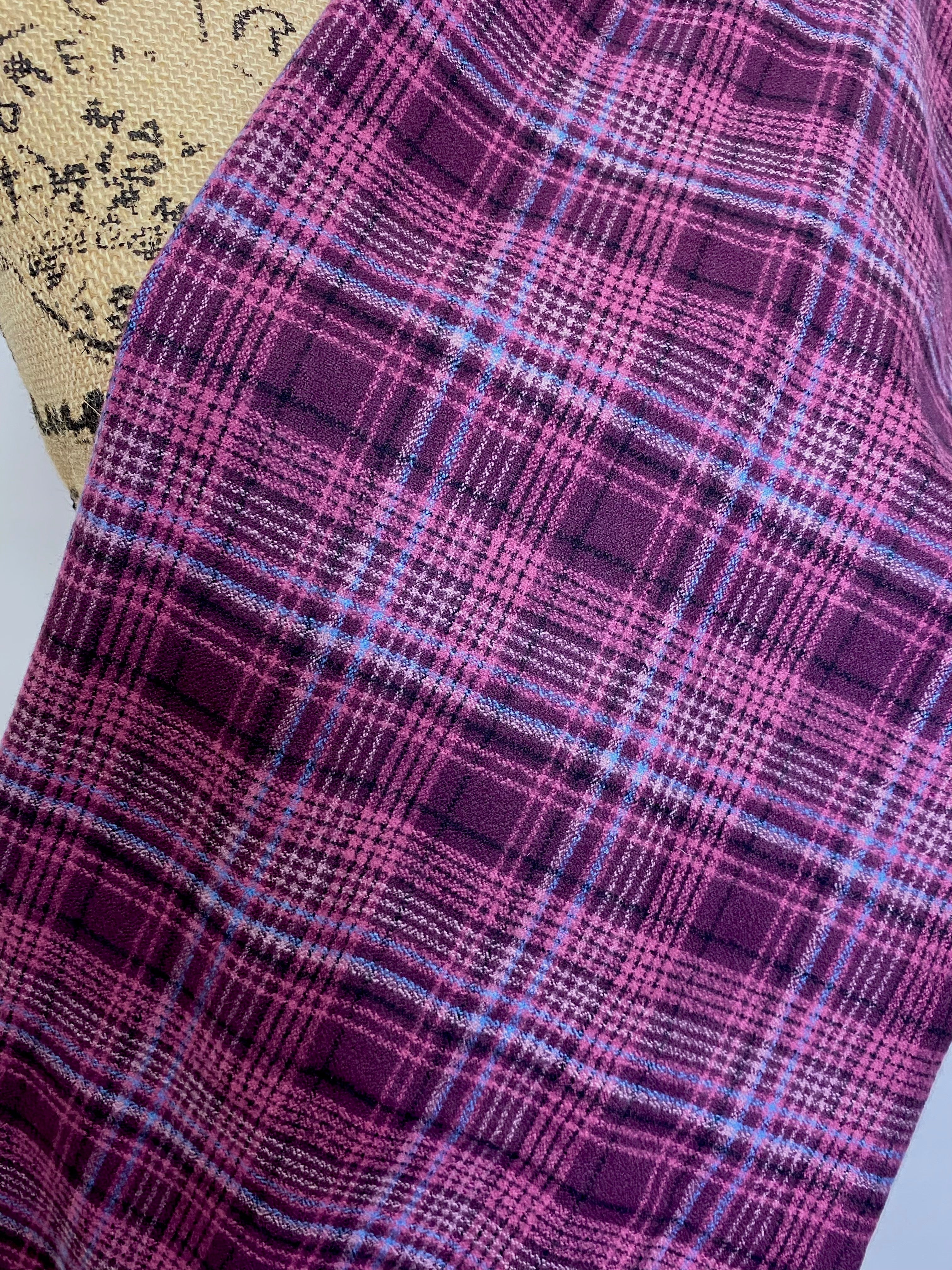 Purple and Magenta with Cornflower Blue Accent 100% Organic Cotton Infinity and Blanket Scarves
