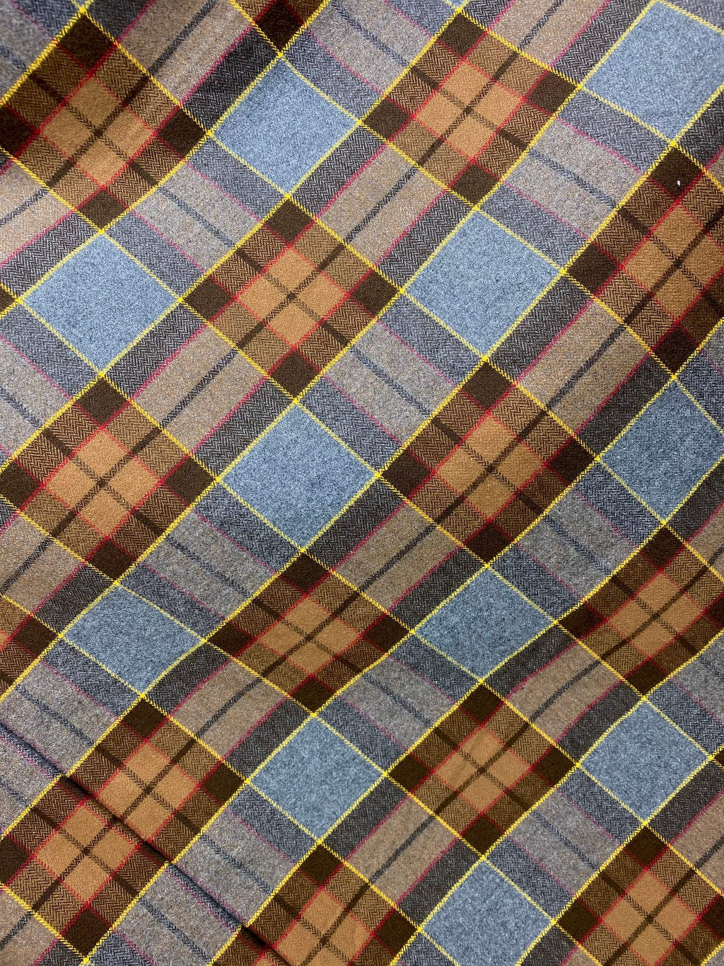 Wrap Size Scarf - Outlander Clan Fraser Inspired Gray, Brown, Yellow, and Red Cotton Flannel