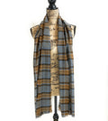 Straight Scarf - Outlander Clan MacKenzie Inspired Gray, Brown and Light Blue Cotton Flannel