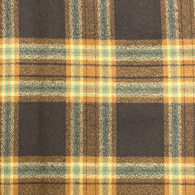 Tartan of Dark Brown, Caramel, Cream and Light Teal Blue Luxe Collection Plaid Infinity and Blanket Scarves