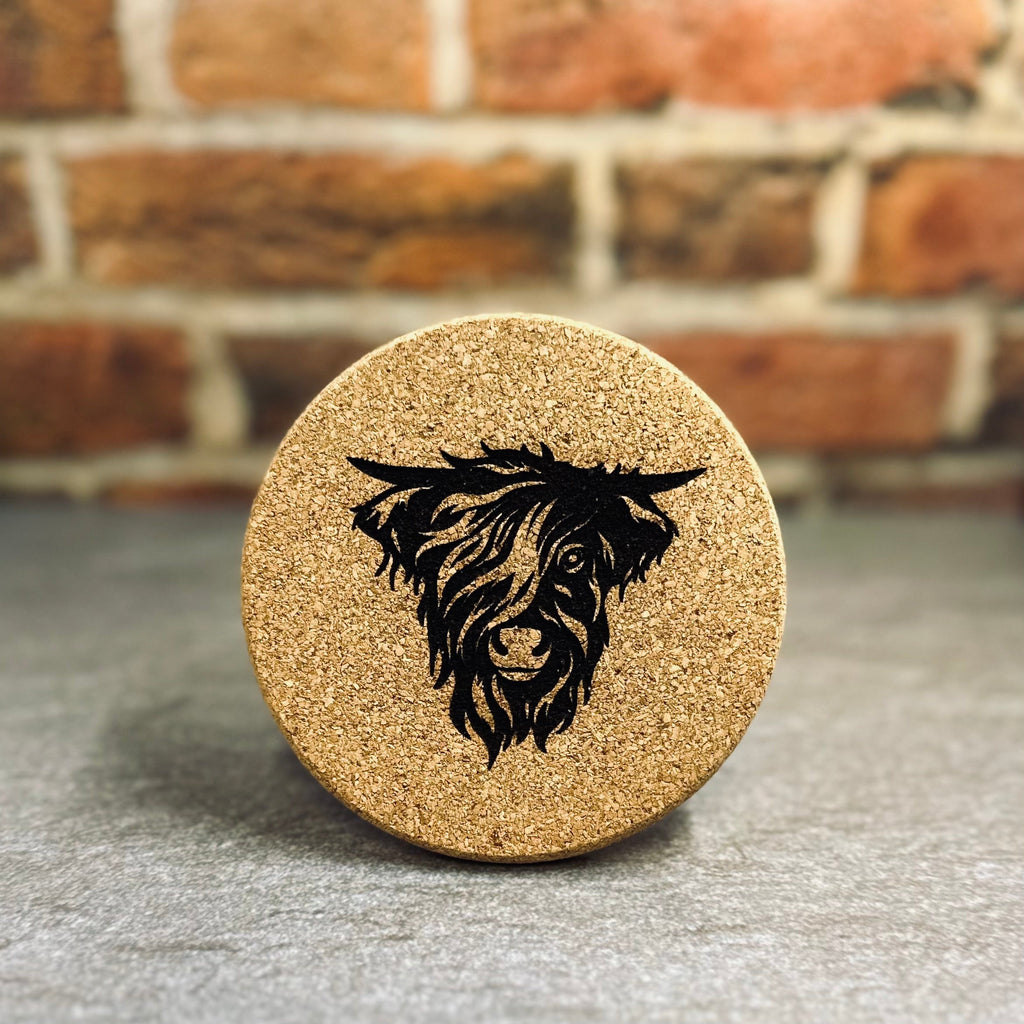 Scotland Inspired Laser Engraved Cork Coasters