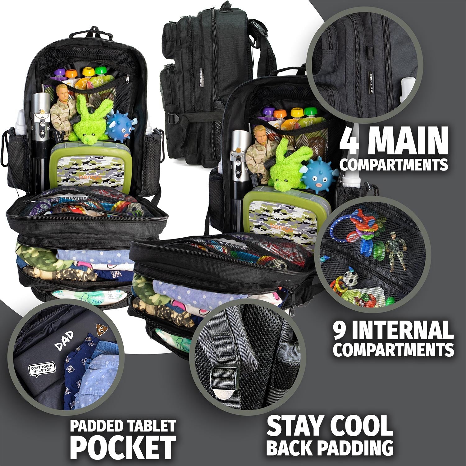 JUG.30L Dad Diaper Bag Backpack Combo