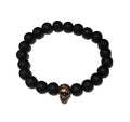 Copper Skull - Lava Rock Bead Bracelet
