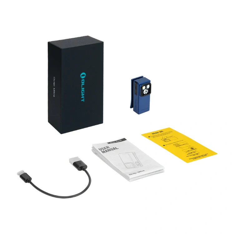 OLIGHT OCLIPULTRANVBU Oclip Ultra Clip-On EDC Light with Flood, Spot, and UV Modes - Navy Blue
