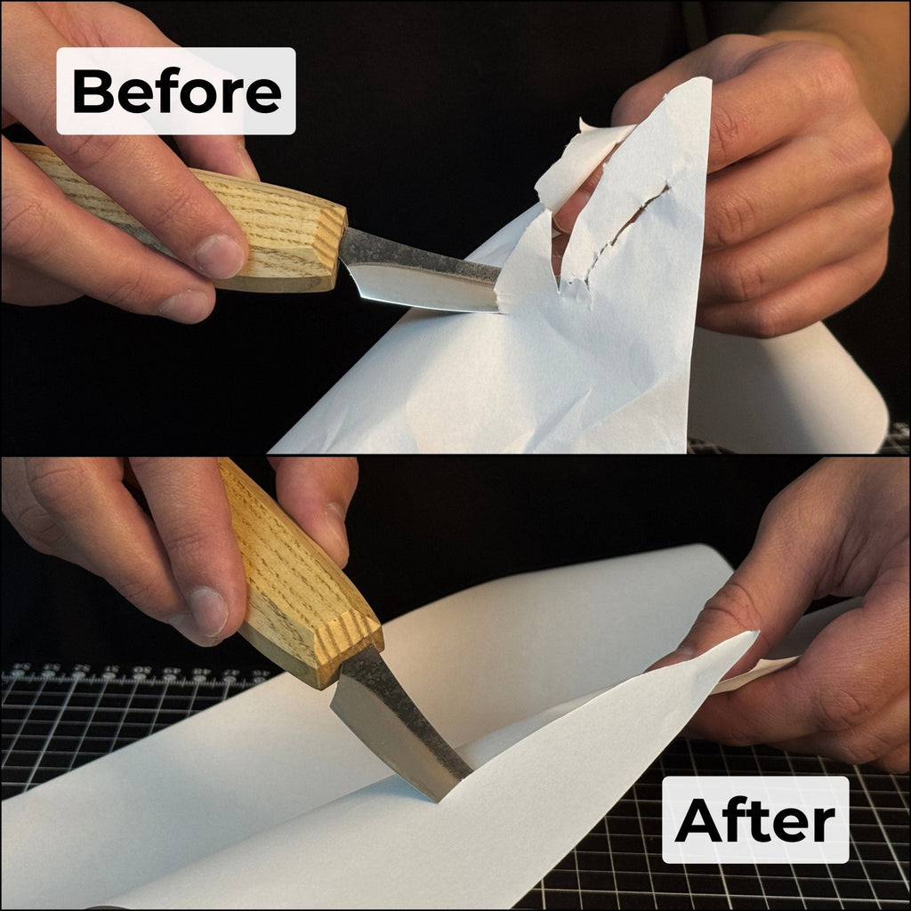 Double-Sided Leather Sharpening Strop with Polishing Paste