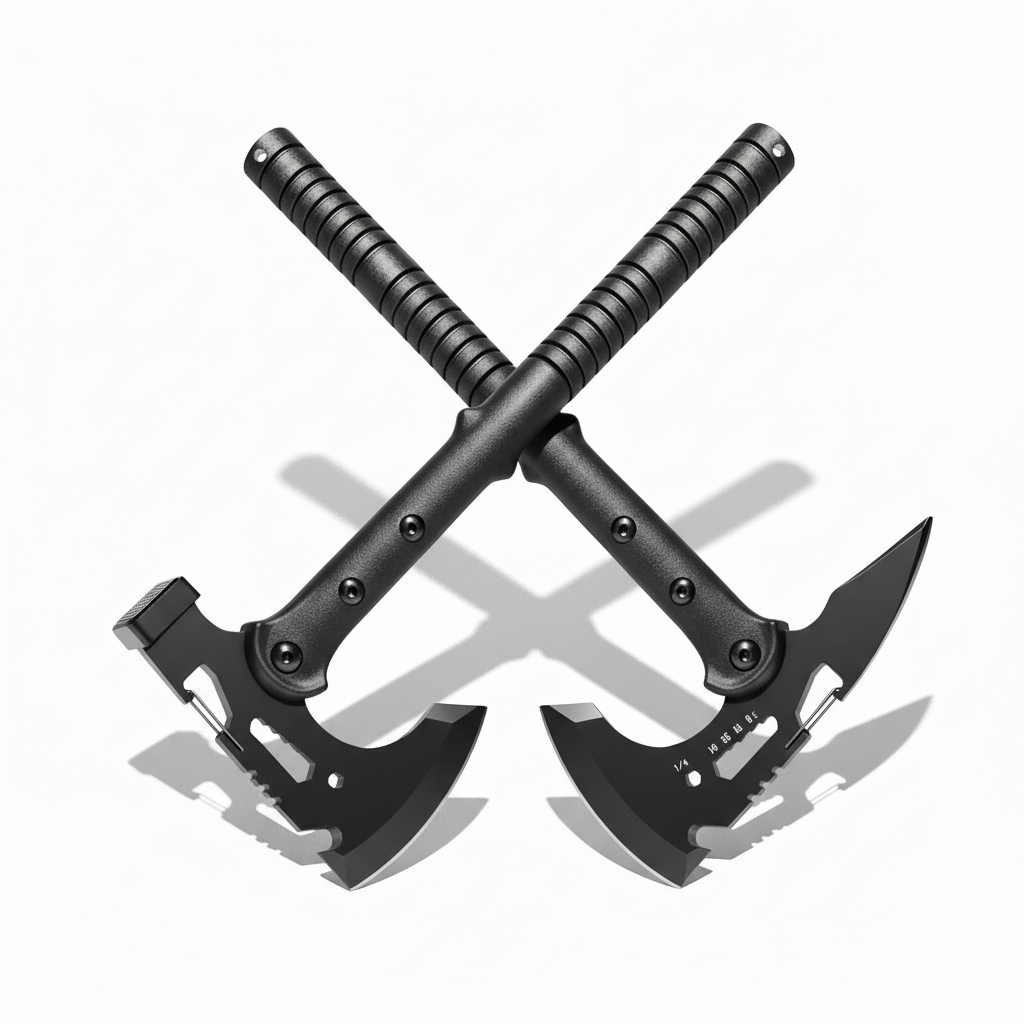Camping Axe Set 4 Piece Tactical Hatchet Set with 2 Canvas Sheaths
