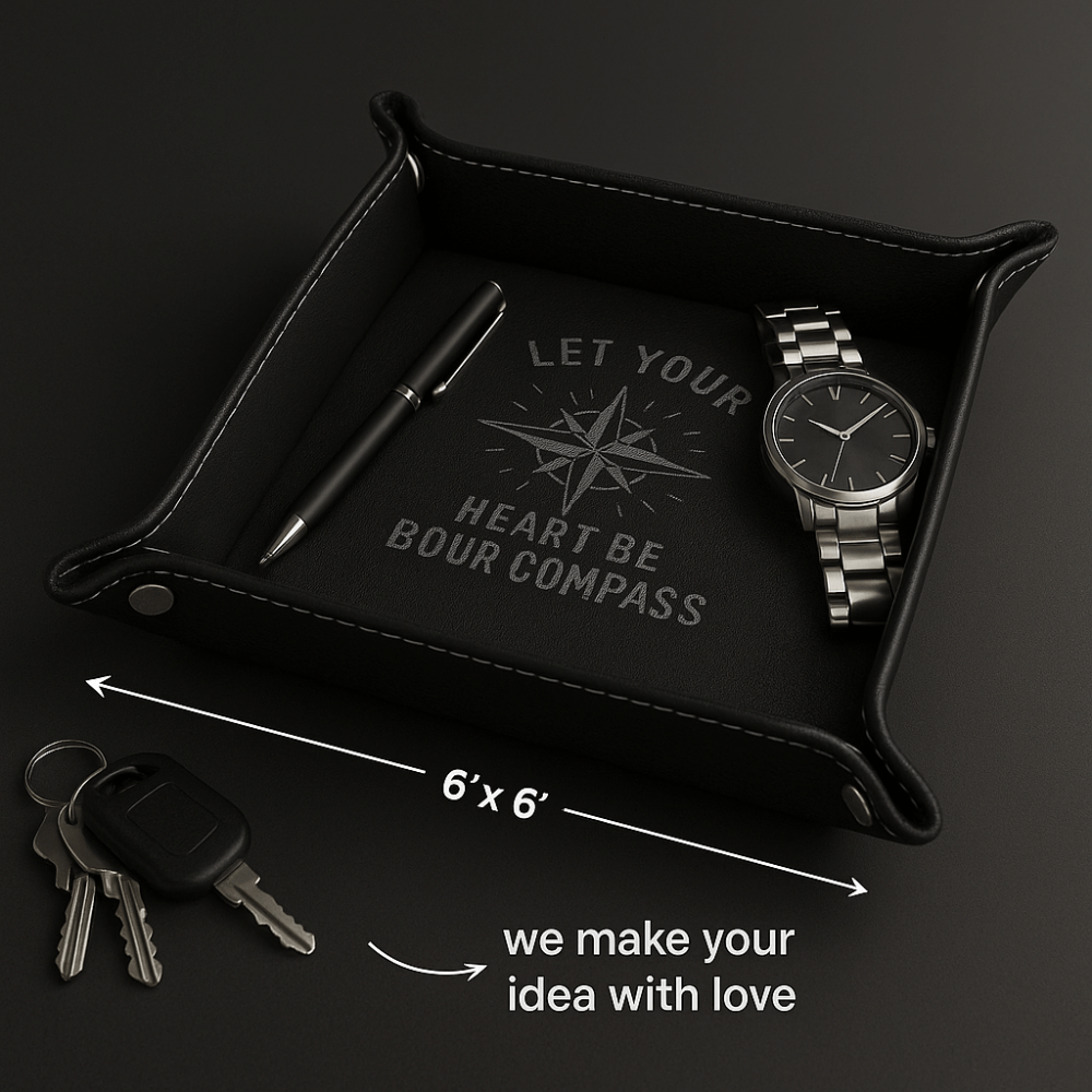 Leather Valet Folding tray customize laser engraving tray
