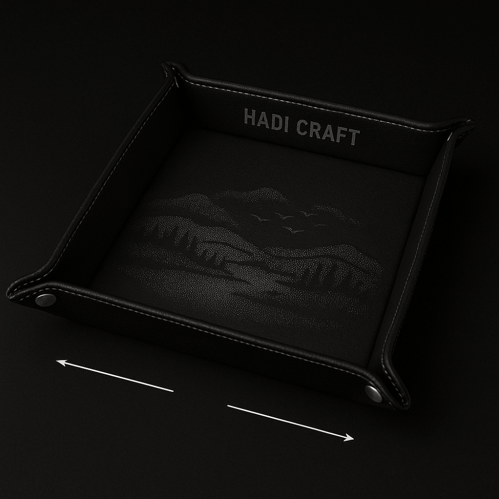 Leather Valet Folding tray customize laser engraving tray