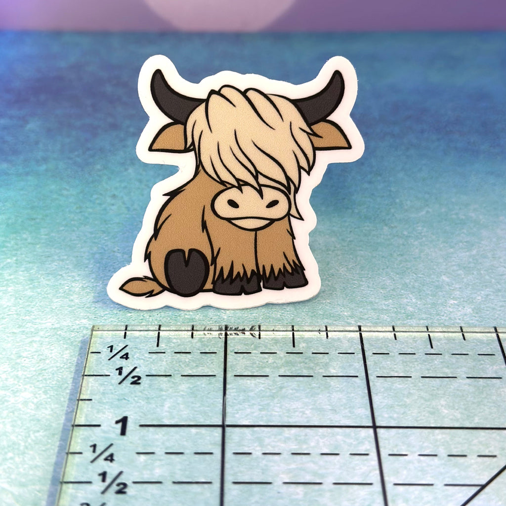Cute Blond Highland Coo 2" Sticker