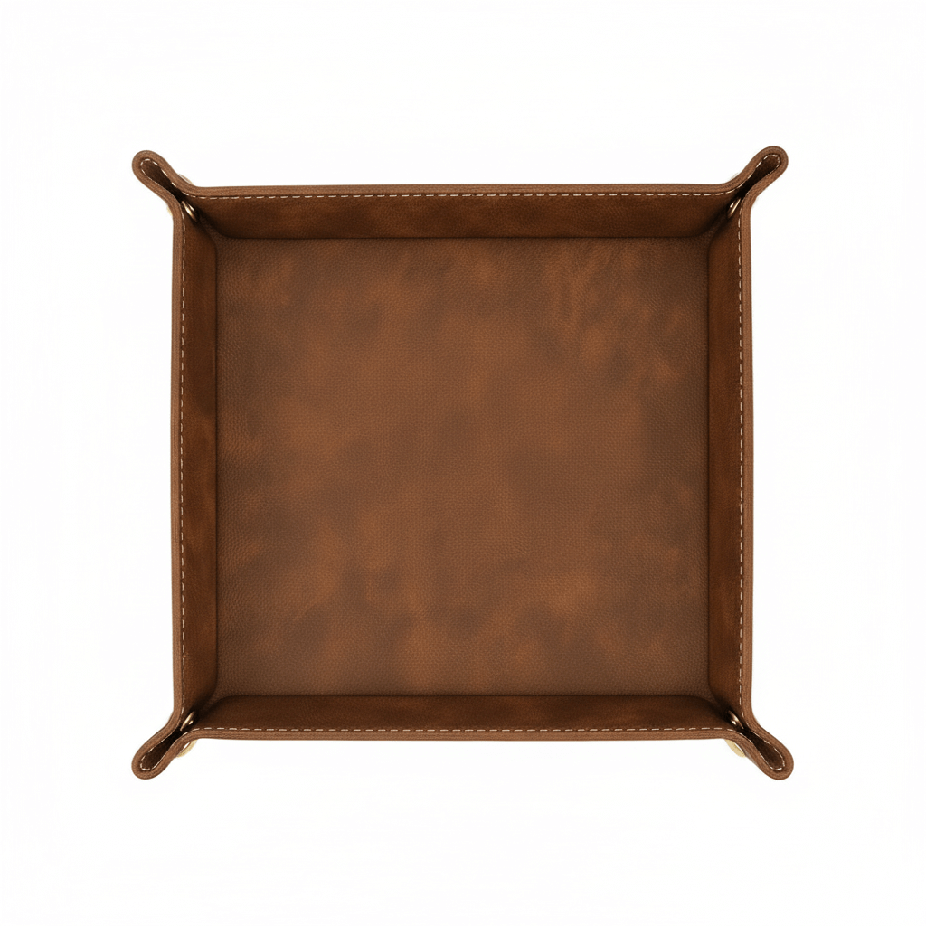 Leather Valet Folding tray customize laser engraving tray