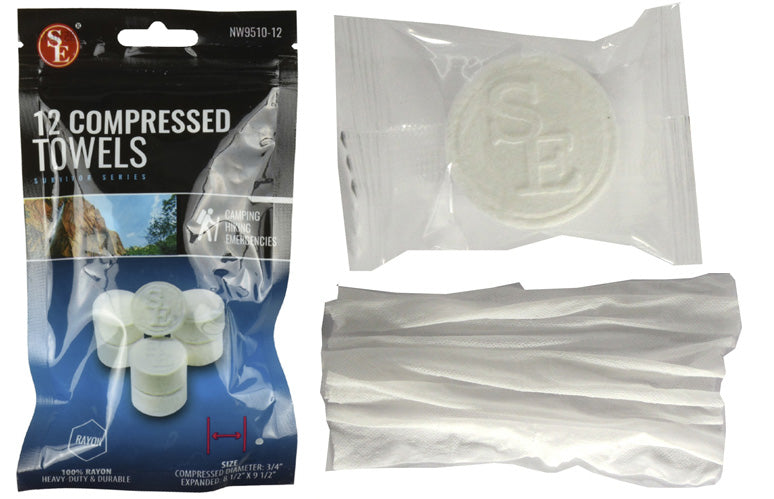Compressed Disposable Towels (12 per package)