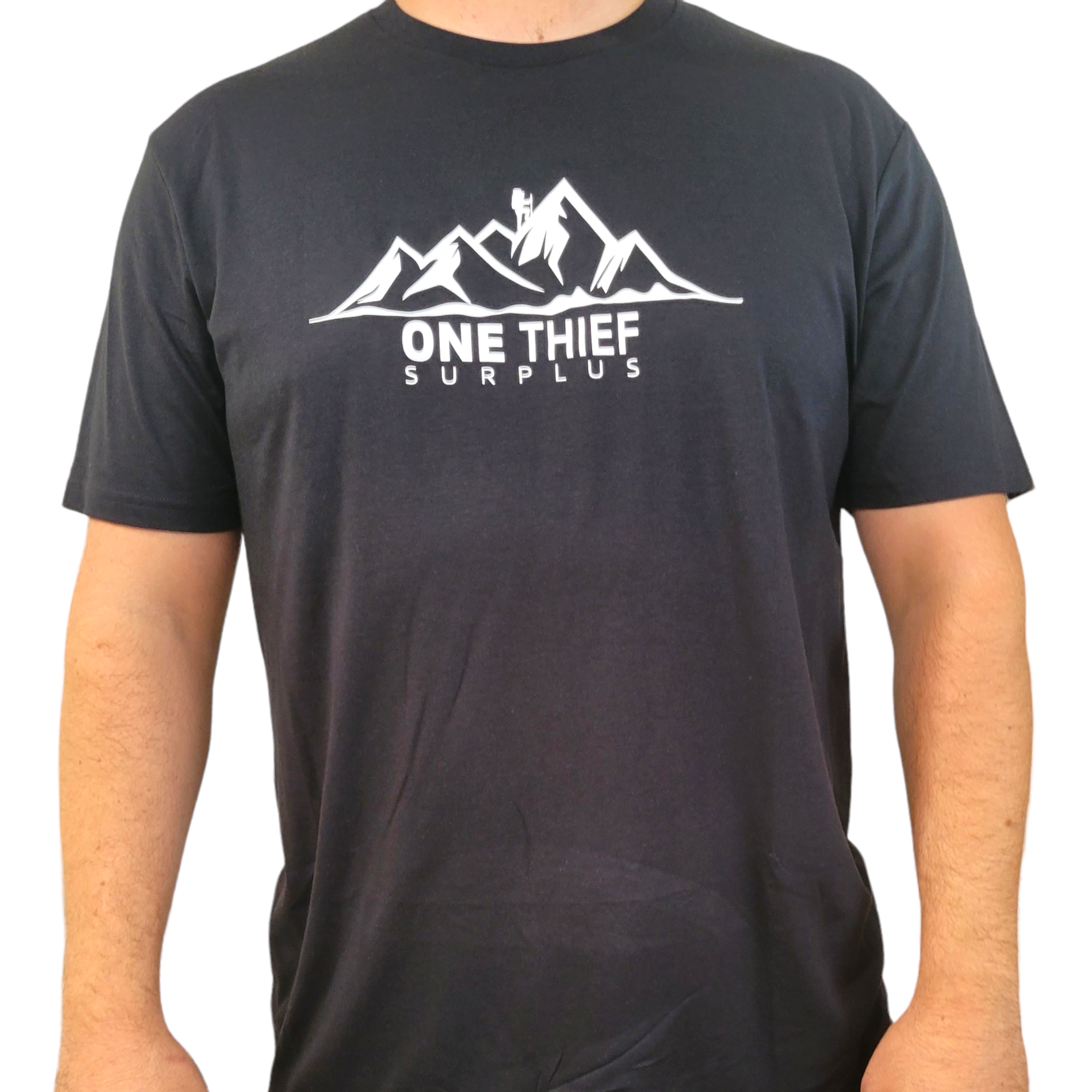OTS Apparel Men's T Shirt (Black w/ White logo)