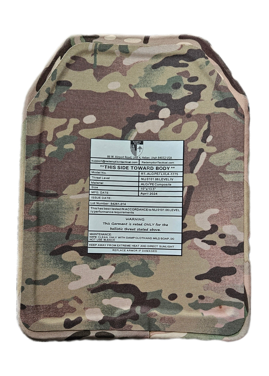 BIG BOY Crusader 2.0 XL Armor COMBO PACKAGE LIGHTWEIGHT LEVEL IV (2) XL Ceramic Front/Back Plates
