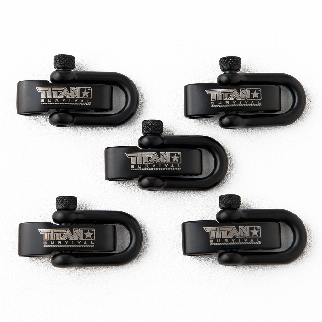 Stainless Steel D-Shackles, 5-Pack | BLACK